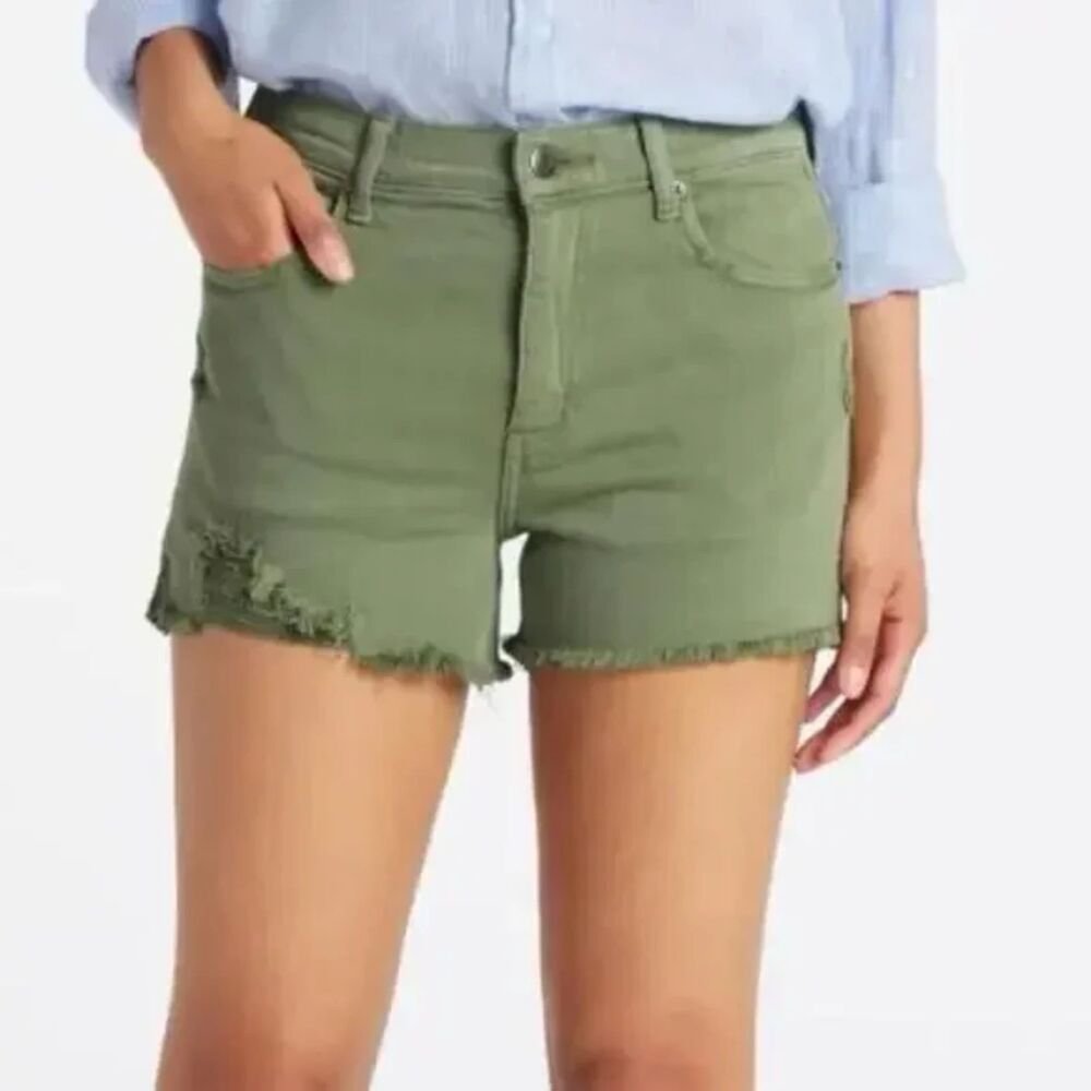 Pistola Winston High Rise Fray Hem Shorts Jean Denim Green Women's Size 31 Beach